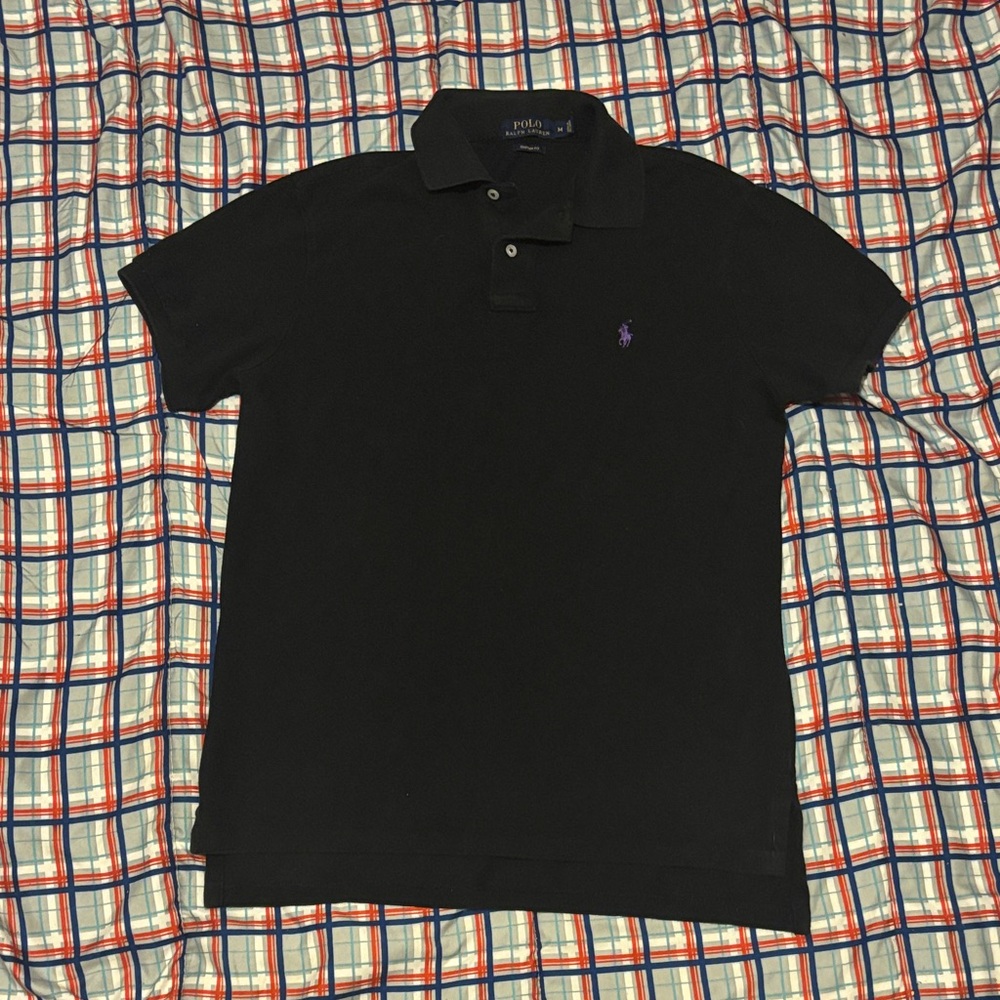Polo by Ralph Lauren Black Polo with Purple Pony Embroidery